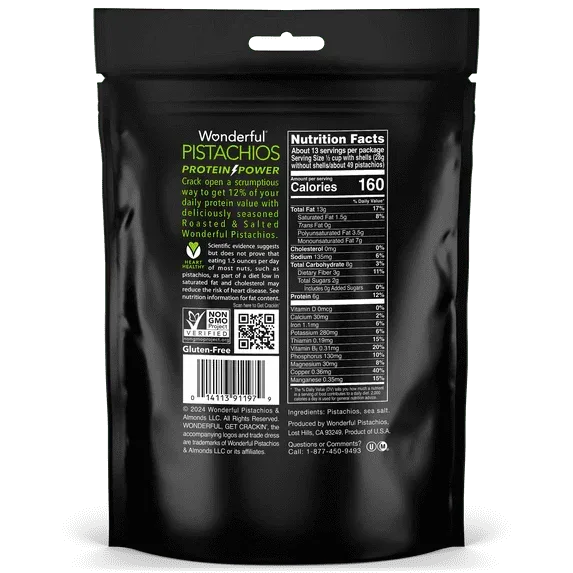Wonderful Pistachios In-Shell Roasted & Salted Nuts, 24 Ounce Bag