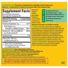 Vitamin D3 & K2 gummies bottle close-up Supplement Facts label
