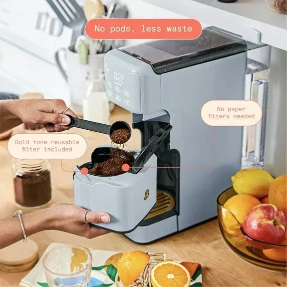 Beautiful Perfect Grind™ Programmable Single Serve Coffee Maker, White Icing by Drew Barrymore