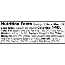 Nutrition Facts label for M&M's milk chocolate candy