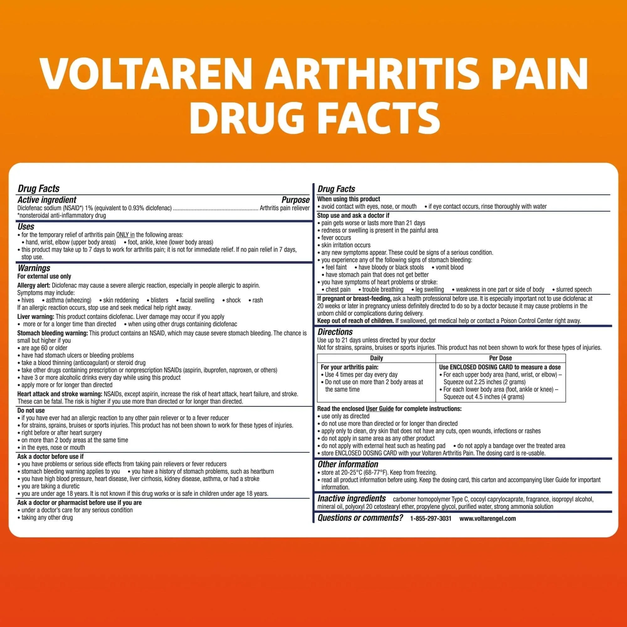 Voltaren Topical Arthritis Pain Reliever Gel, 1.7 oz