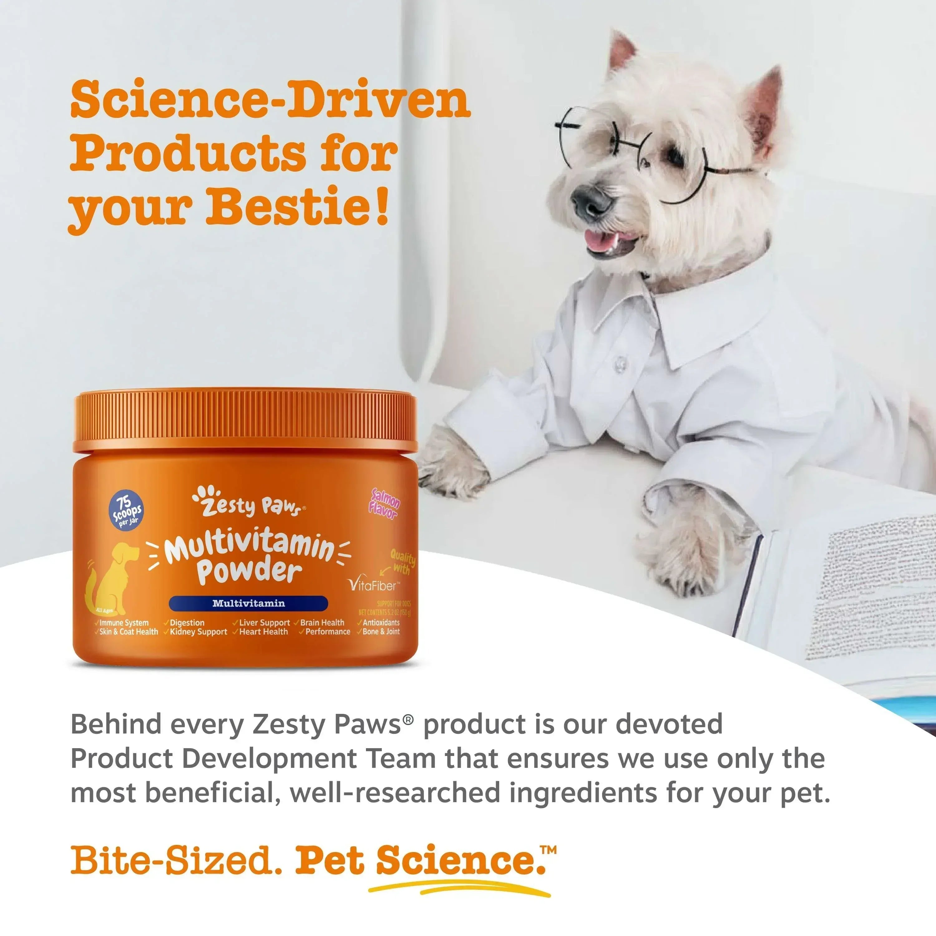 Zesty Paws Multivitamin Powder for Dogs, for Overall Wellbeing, 150g Jar
