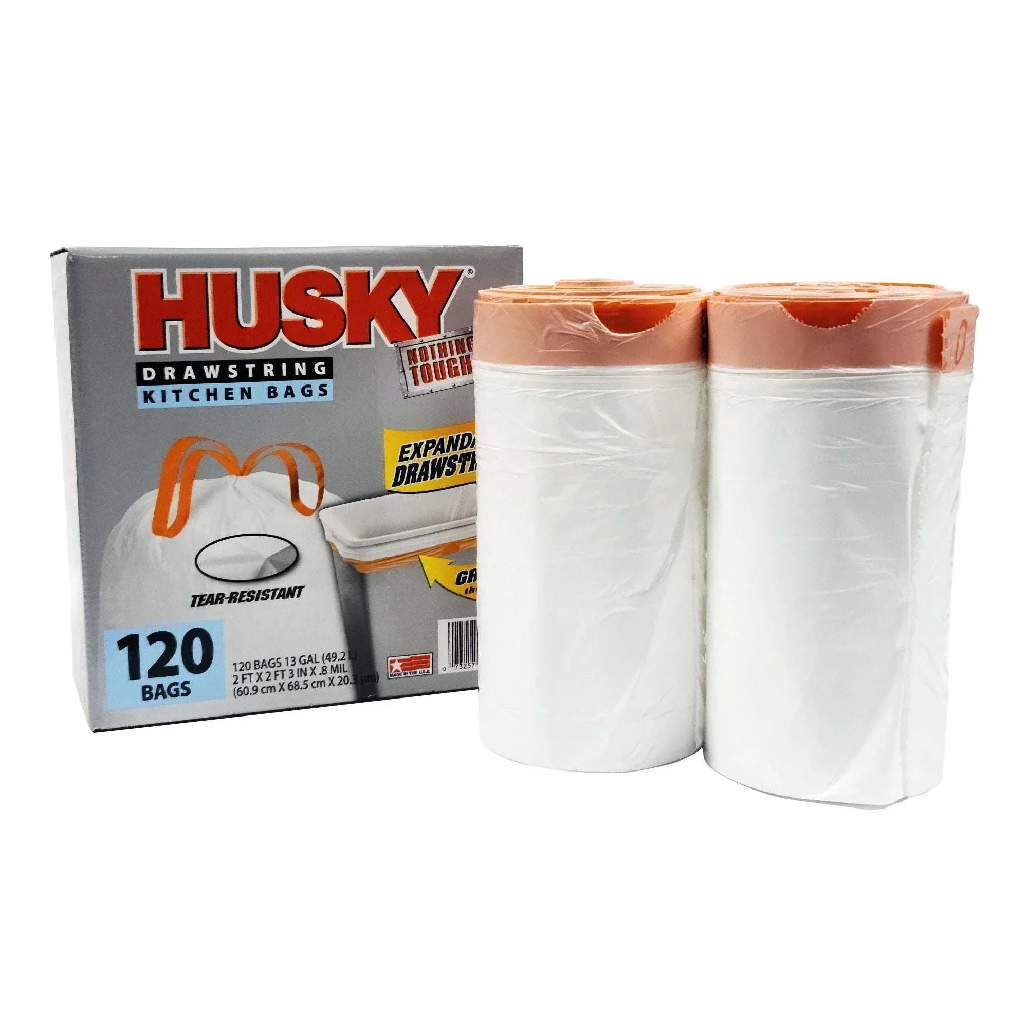 Husky 13 Gallon Tall Kitchen Drawstring Bags, 120 Bags