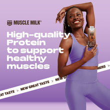 Muscle Milk high-protein shake carton, with branding and healthy muscles text