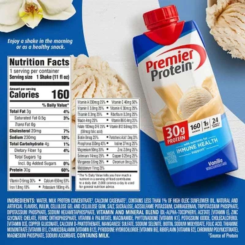 Premier Protein 30G High Protein Shake, Vanilla (11 Fl. Oz., 15 Pk.)