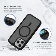 Black phone case with circular magnetic ring and raised screen-protection edges