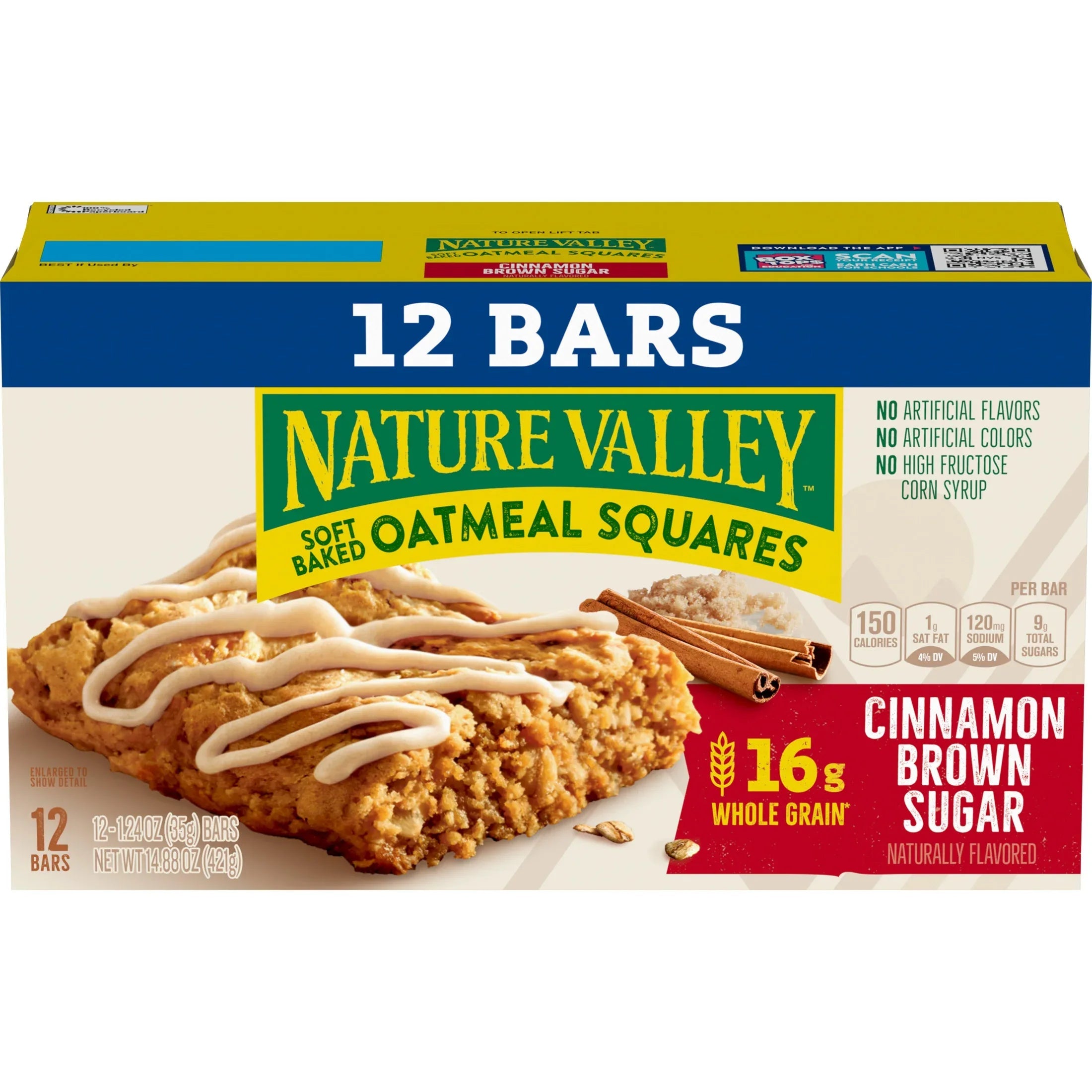 Nature Valley Soft Baked Oatmeal Squares, Cinnamon Brown Sugar, 12 Bars, 14.88 oz