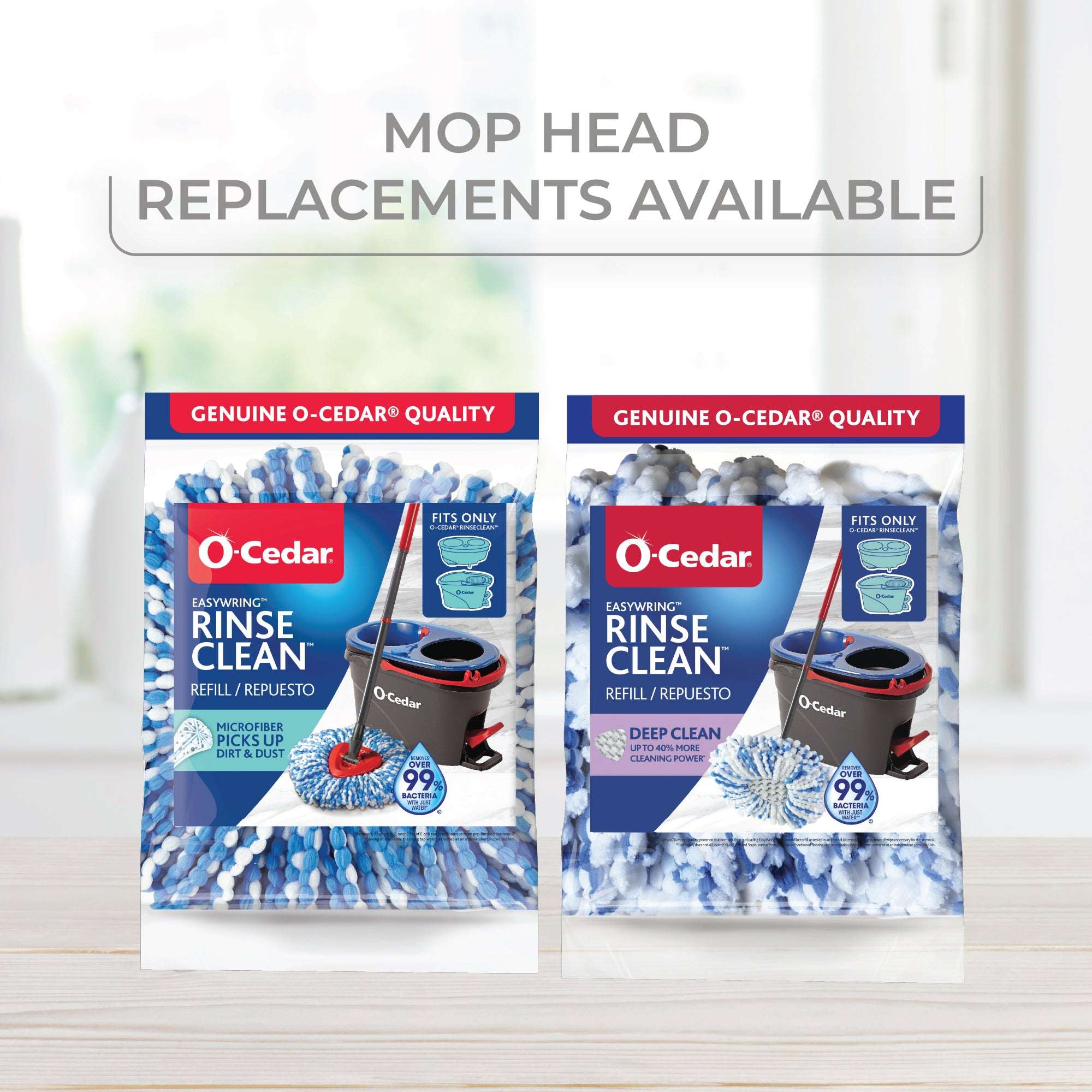 O-Cedar RinseClean Spin Mop With 2-Tank System and Microfiber Mop Head