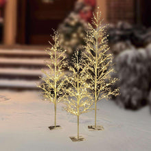 Warm white LED beaded tree with twinkling lights on a metal base, medium height