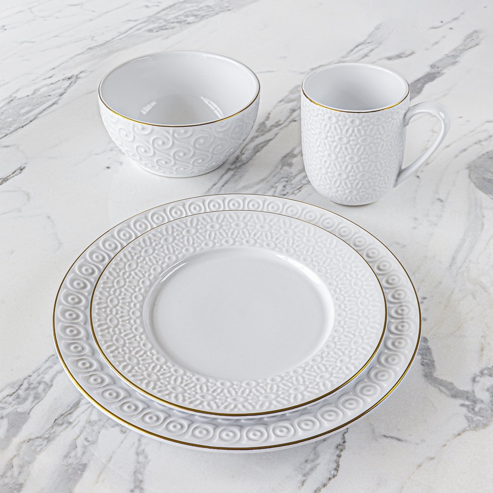Sofia Home 4 Pack White Stoneware Bowls By Sofia Vergara