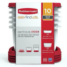 Rubbermaid easyfindLids 10-piece set packaging for containers and lids