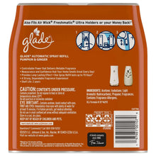 Glade automatic spray refill box back showing product features and ingredient panel