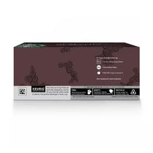 Sumatra dark roast coffee pod box back with recycling and info icons