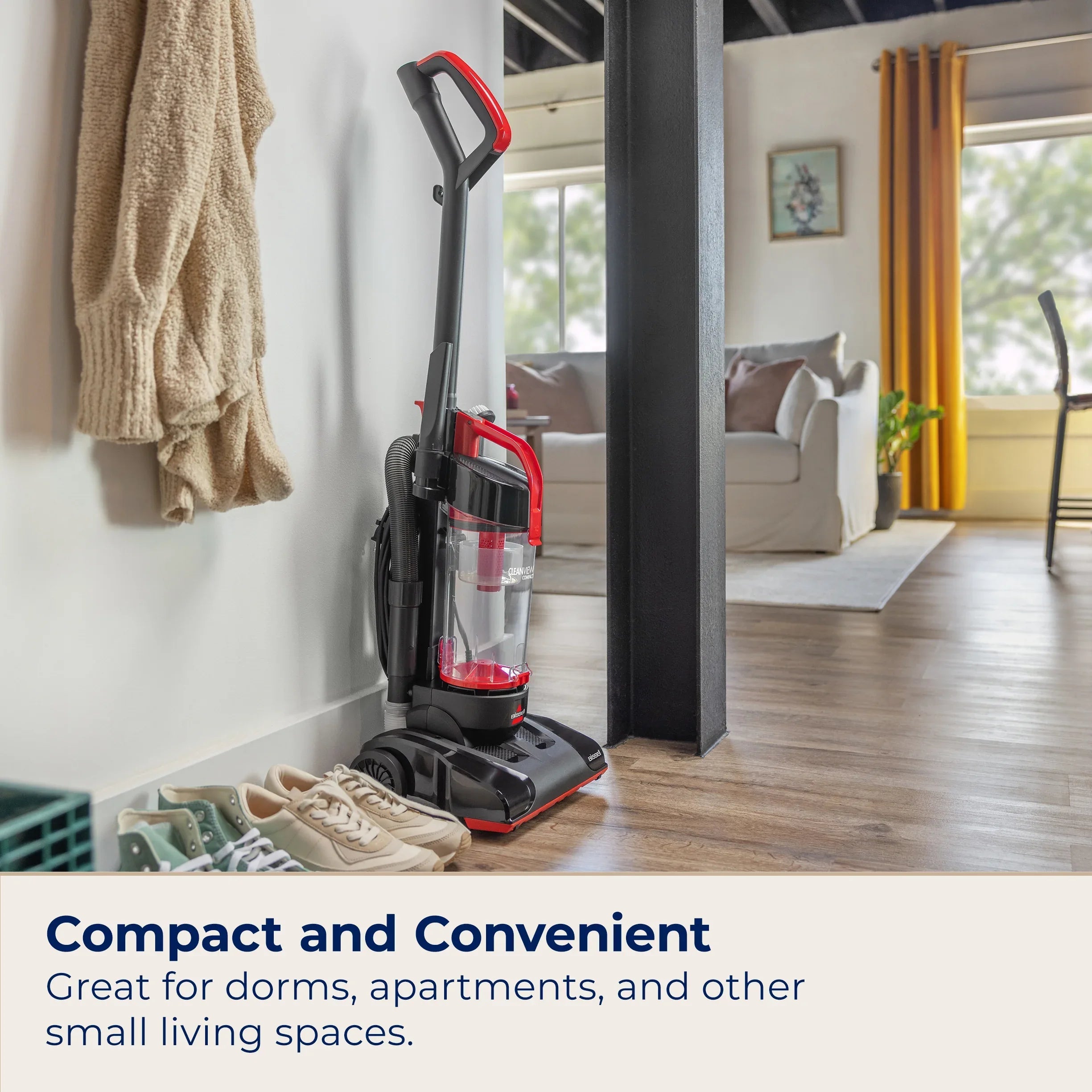 BISSELL CleanView Compact Upright Vacuum with Scatter-Free Technology, Red, 3508