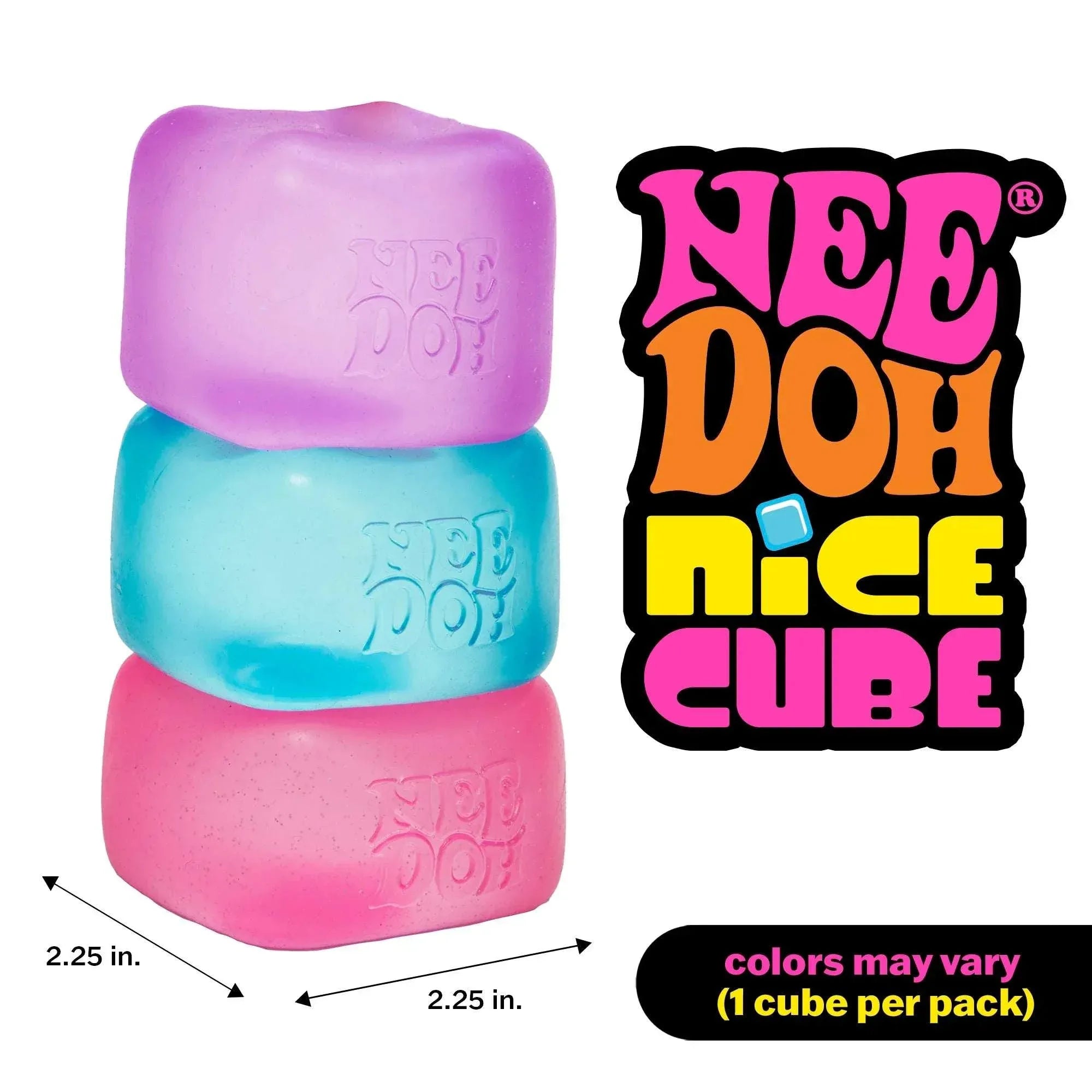 NeeDoh Nice Cube, Satisfying Square Shaped Sensory Toy, Colors May Vary, Children Ages 3+