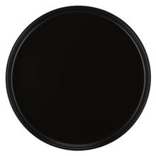 Black stoneware round dinner plate, glossy finish