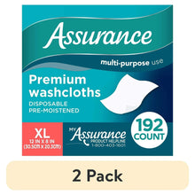 Disposable pre-moistened washcloths box, XL 192 count, teal and white pack design