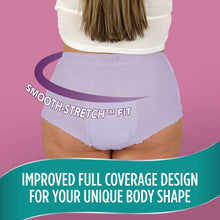 Lavender incontinence underwear briefs with smooth-stretch fit, full-coverage design