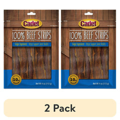 (2 pack) Cadet 100% Real Beef Strips Dog Treats, Single Ingredient Dog Jerky Treats for Small & Large Dogs, 4 Ounce