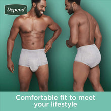 Men's white incontinence underwear briefs, comfortable fit shown on two people