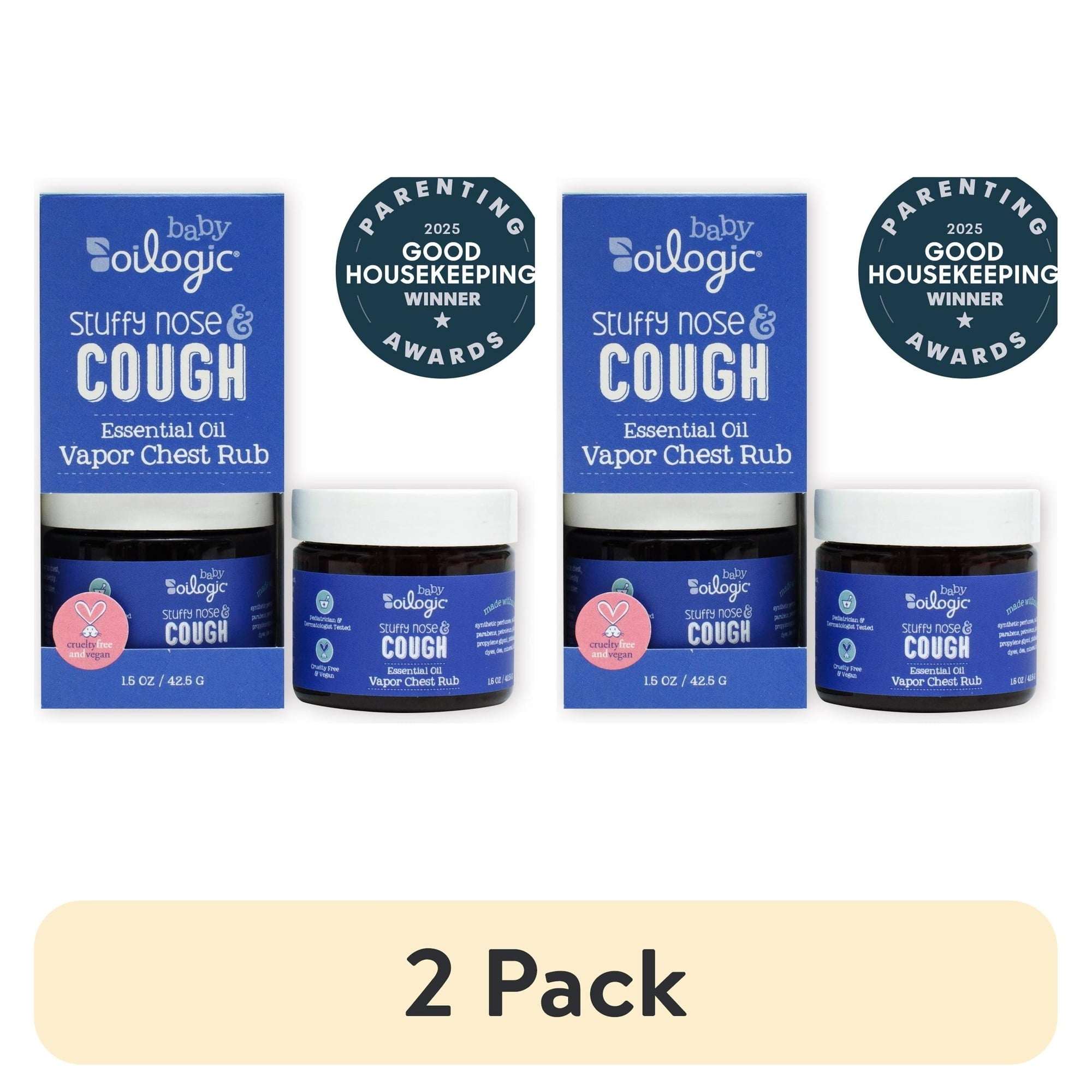 Oilogic Stuffy Nose & Cough Vapor Rub, 1.5 oz