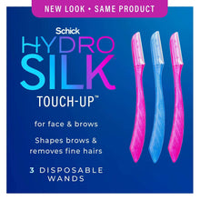 Face and brow dermaplaning razor wands, three disposable pink and blue