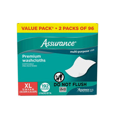 XL disposable pre-moistened washcloths multipack box, teal and yellow, 192 count