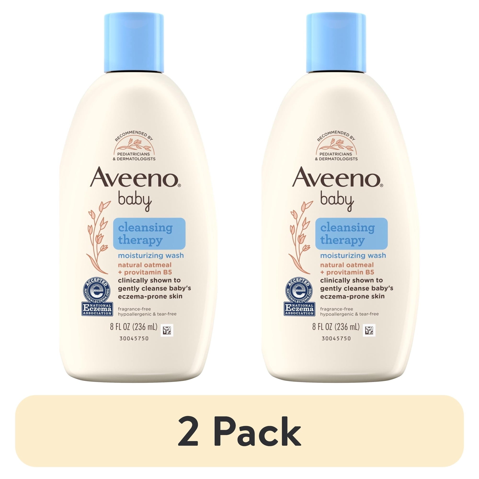 (2 pack) Aveeno Infant Baby Cleansing Therapy Moisturizing Bath Body Wash, Oatmeal, 8 fl oz