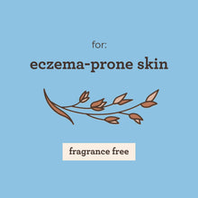 Eczema-prone skin baby wash with fragrance-free label