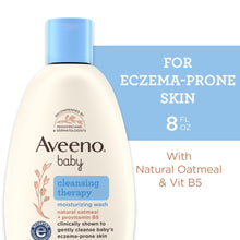 Aveeno baby cleansing therapy moisturizing wash bottle for eczema-prone skin, 8 fl oz