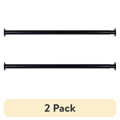 (2 pack) Better Homes & Gardens 33–60" Steel Adjustable Closet Rod for Adult, Black