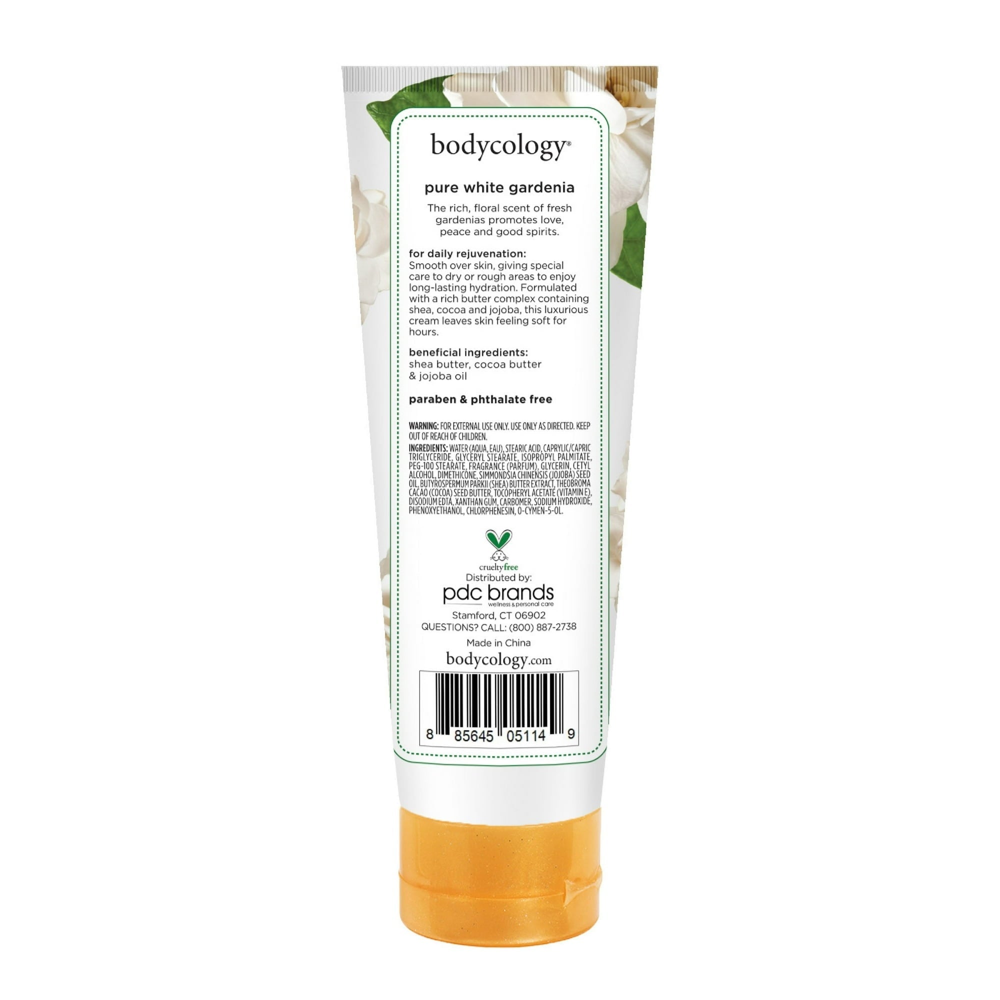 ( 4 pack) Bodycology Pure White Gardenia Shea Butter Body Cream, 8 oz
