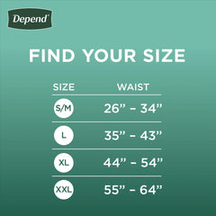 Depend Fresh Protection Incontinence Underwear for Men, Adult Diapers, S/M, 32 Count
