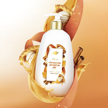 Dove cinnamon pumpkin pie liquid hand wash bottle with gold pump
