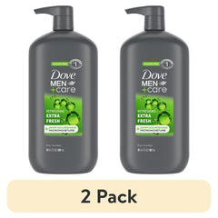 (2 pack) Dove Men+Care Extra Fresh Refreshing Hydrating Face and Body Wash, 30 fl oz