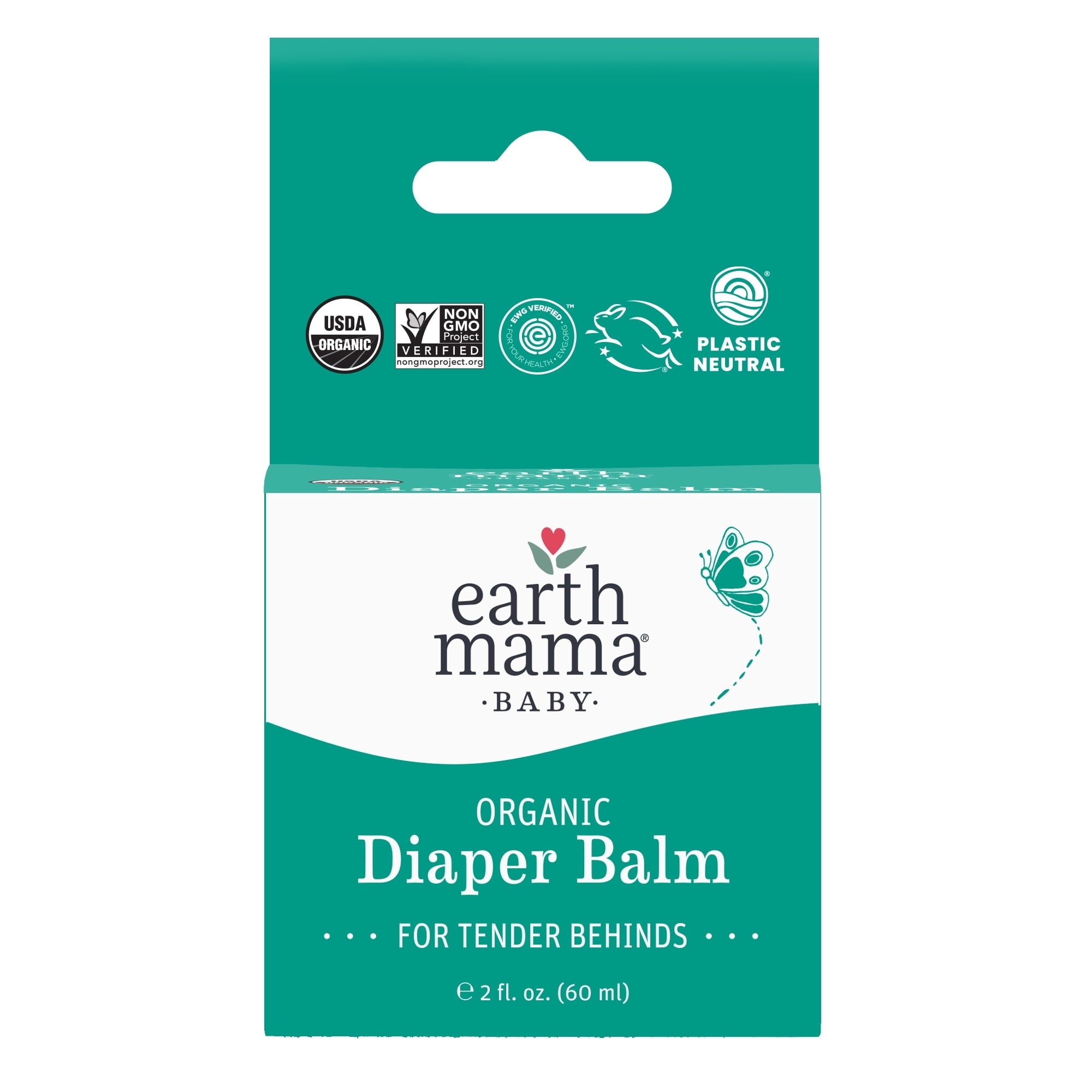 (2 pack) Earth Mama Organic Diaper Balm for Newborns, Infants & Toddlers, 2 fl oz
