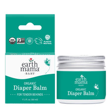 Earth Mama organic diaper balm jar with lid and matching teal box, 2 fl oz (60 ml)