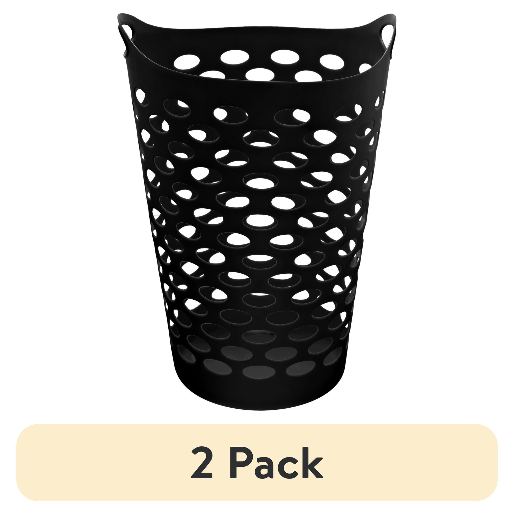 Mainstays Flex Carrying Handles Laundry Hamper, Black, Adult