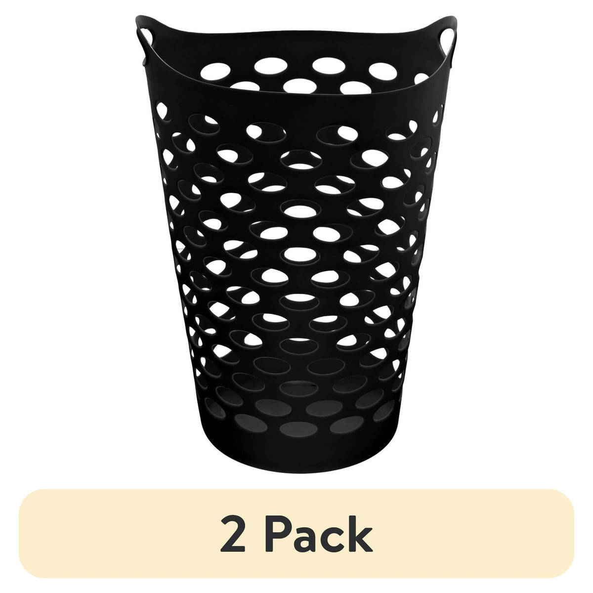 Mainstays Flex Carrying Handles Laundry Hamper, Black, Adult