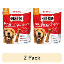 Milk-Bone brushing chews daily dental dog treats, original, 2-pack bags
