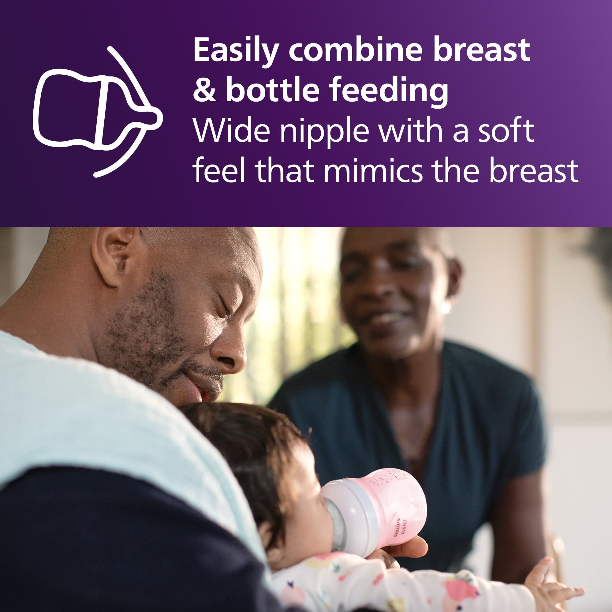 (2 pack) Philips Avent Natural Baby Bottles, Medium Flow, 9oz, Pink, 3-Pack, SCY903/13