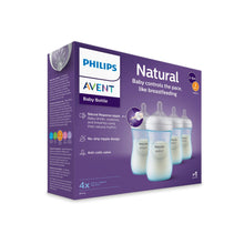 Philips Avent Natural baby bottle box, light blue bottles with medium-flow Natural Response nipples
