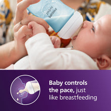 Blue Philips Avent natural baby bottle with natural response nipple, medium flow