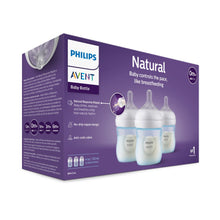 Philips Avent Natural baby bottle 4 oz multipack box with two blue bottles