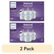 Philips Avent Natural baby bottles, blue, 2-pack box set with nipples