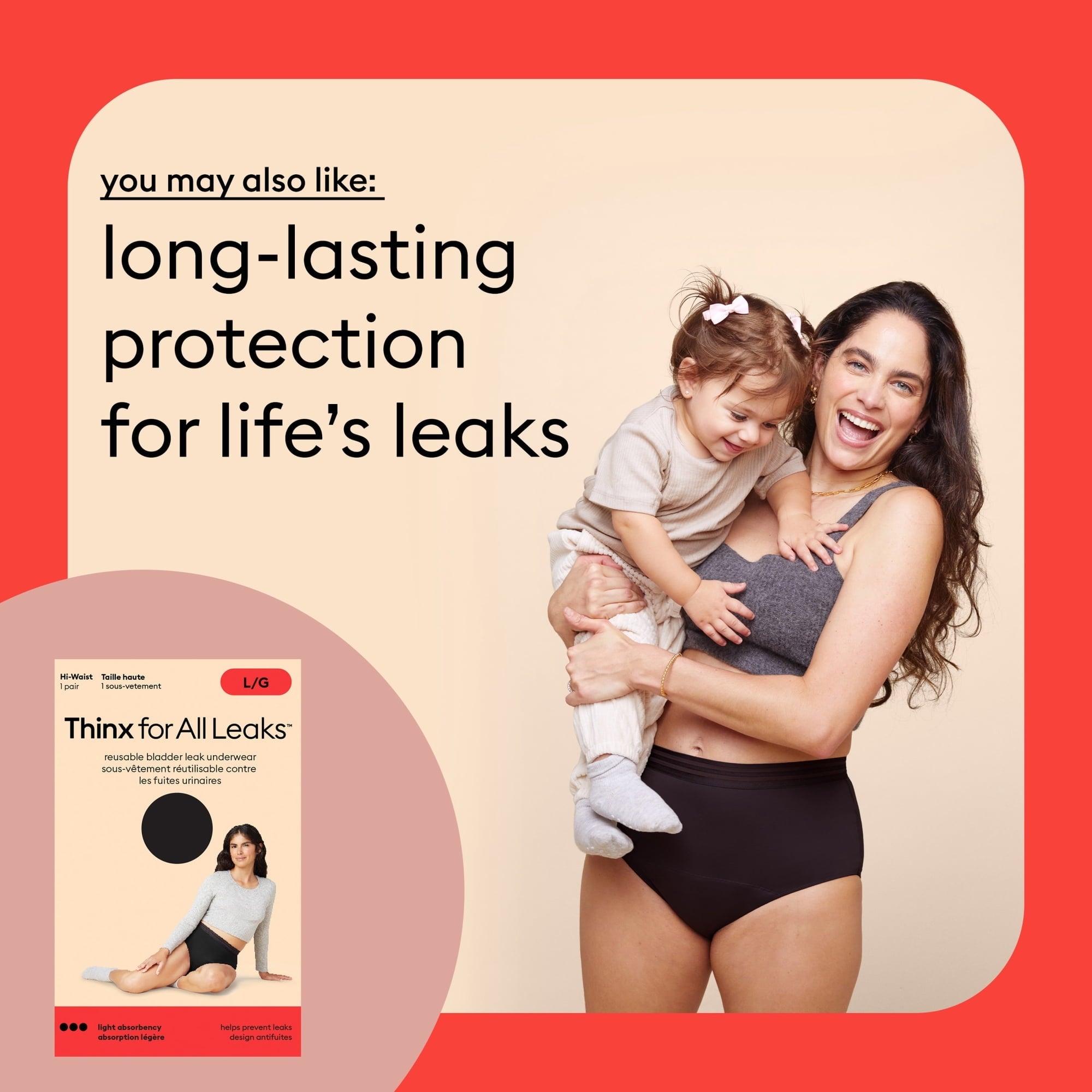 (2 pack) Thinx for All Women's Comfort Brief Leakproof Period Underwear Black