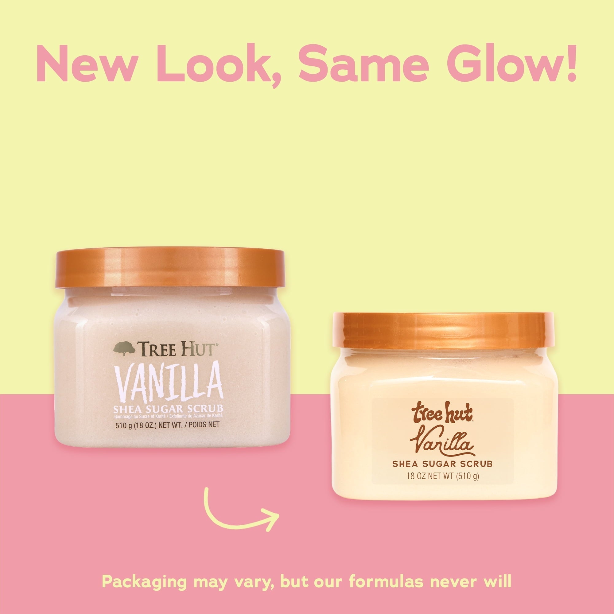 (2 pack) Tree Hut Vanilla Shea Butter Sugar Body Scrub, 18 oz