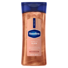 (2 pack) Vaseline Glazed & Glisten Sunlit Glow Vanilla Cocoa Shimmering Body Gel Oil with Ultra-Hydrating Lipids and 100% Pure Cocoa Butter, 6.8 fl Oz