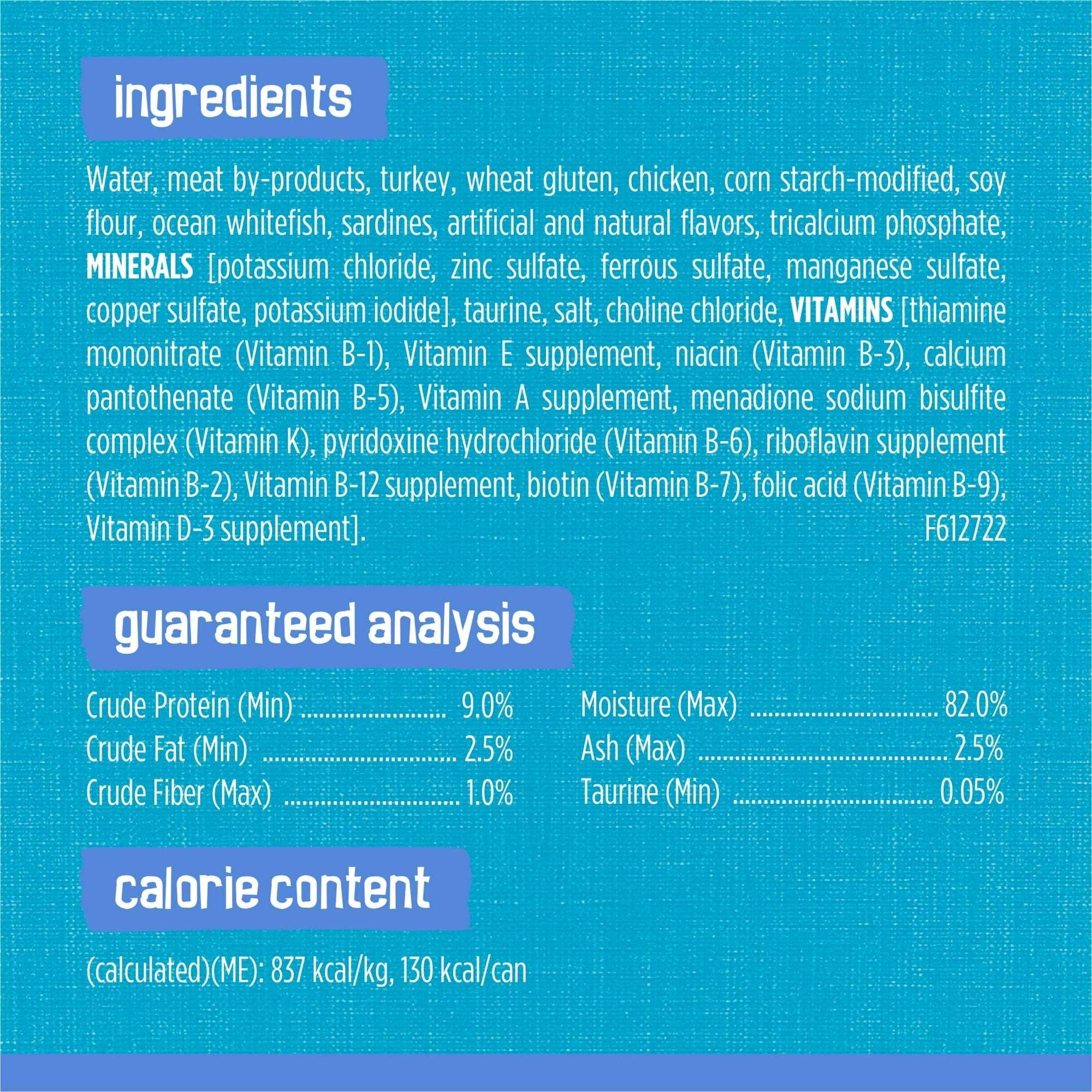 Purina Friskies Shreds, Whitefish and Sardines in Sauce, Wet Cat Food, 5.5 oz Can