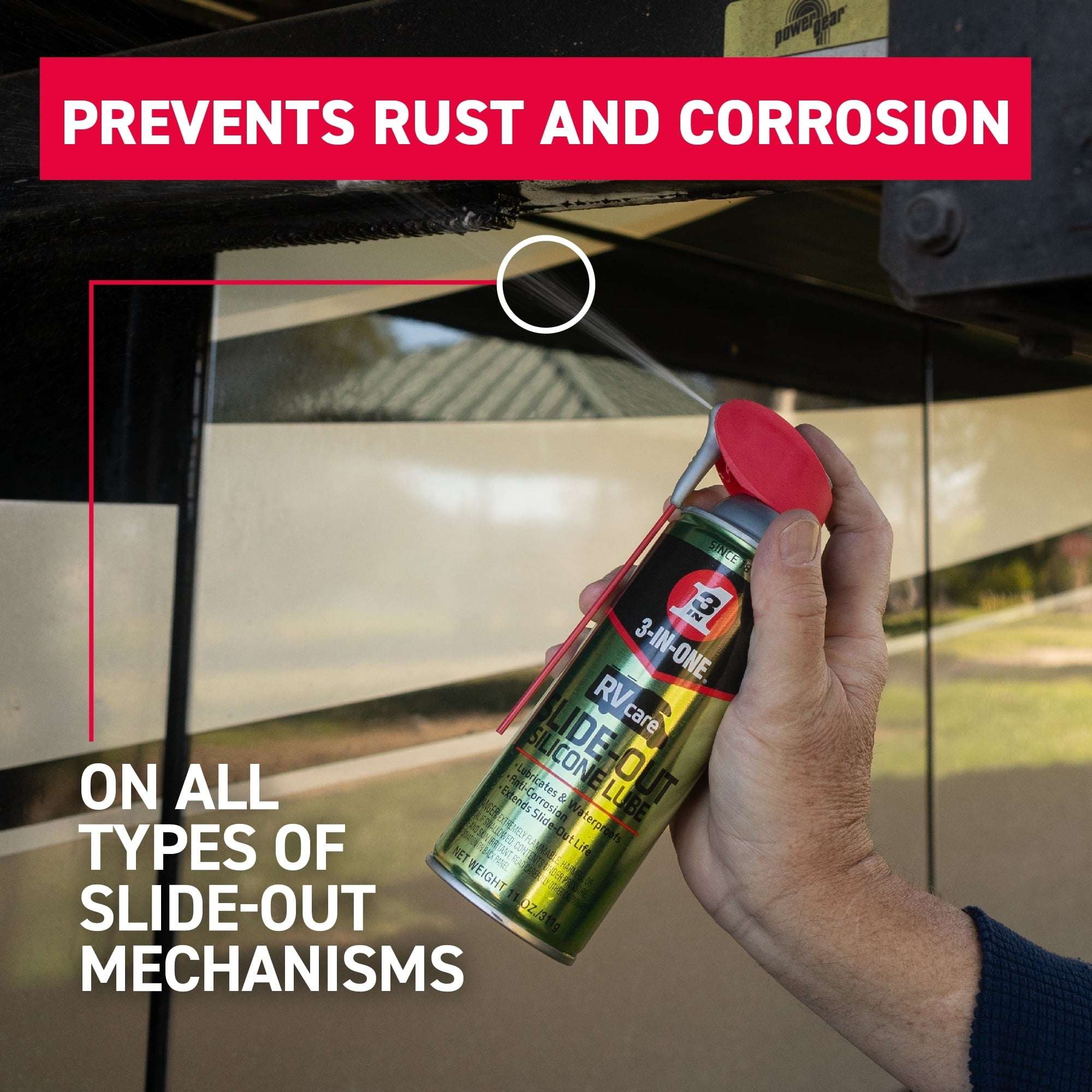 3-IN-ONE RVcare Slide-Out Silicone Lubricant Spray, 11 oz Can
